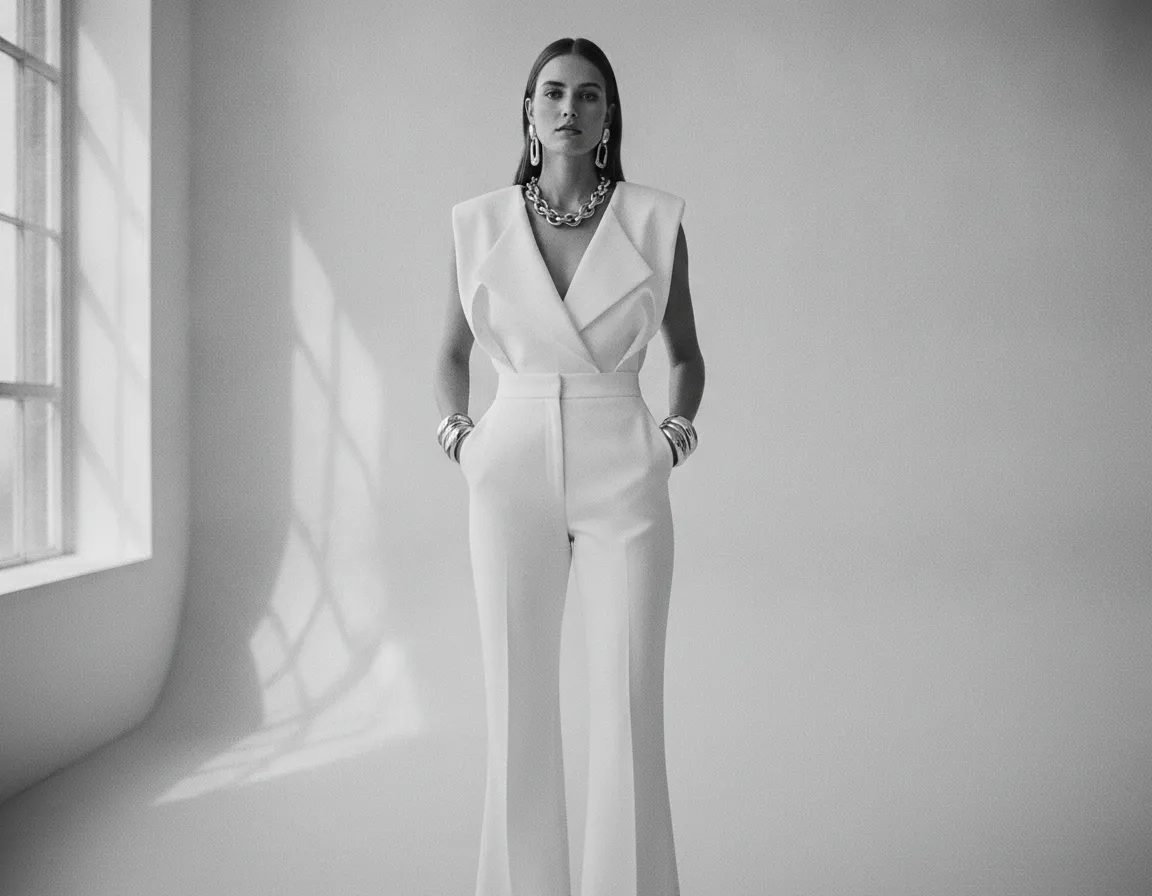 Refined monochrome fashion styling inspired by Victoria Beckham