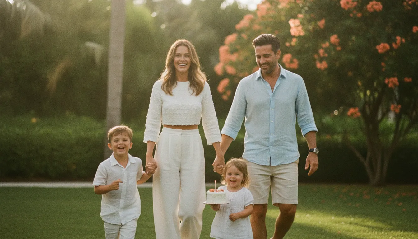 Victoria Beckham with David Beckham and family at a Miami birthday celebration