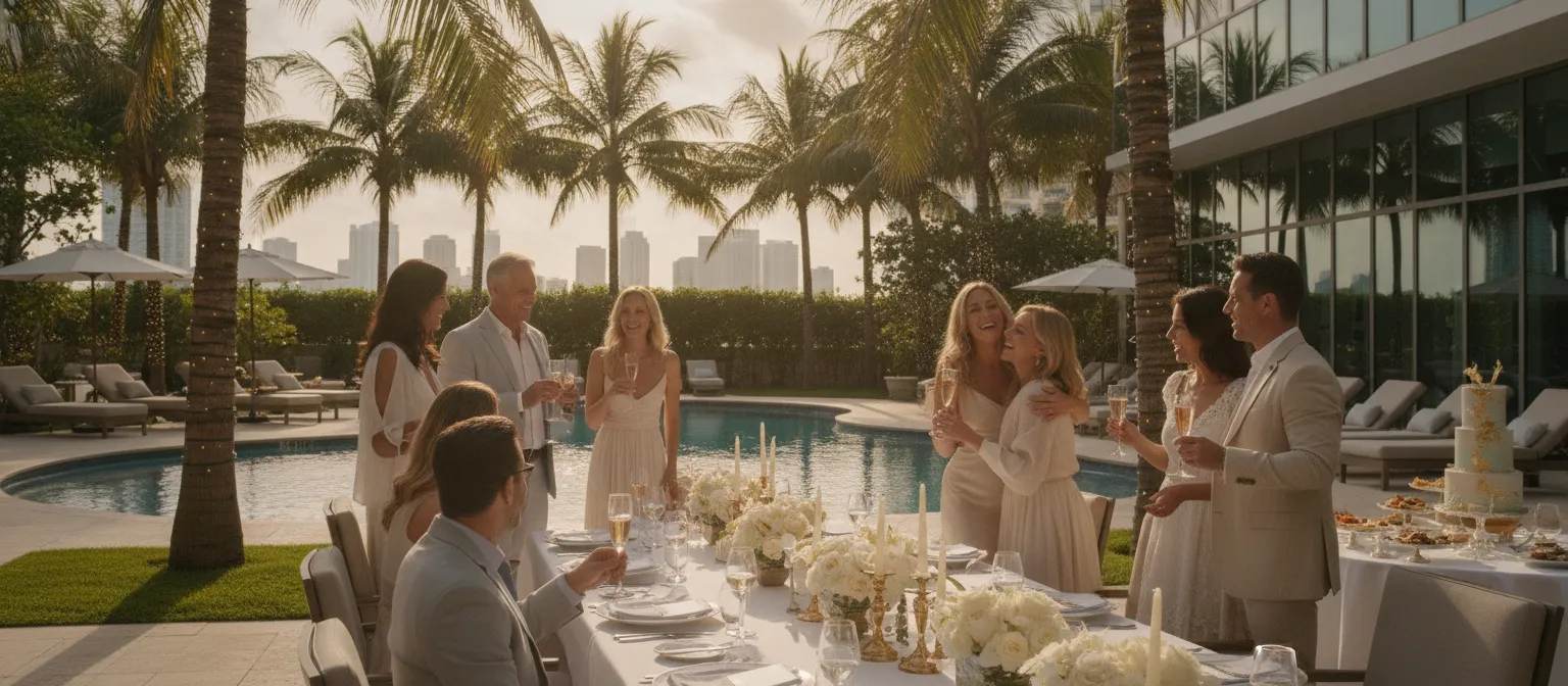 Family and friends gathering for a Miami birthday celebration