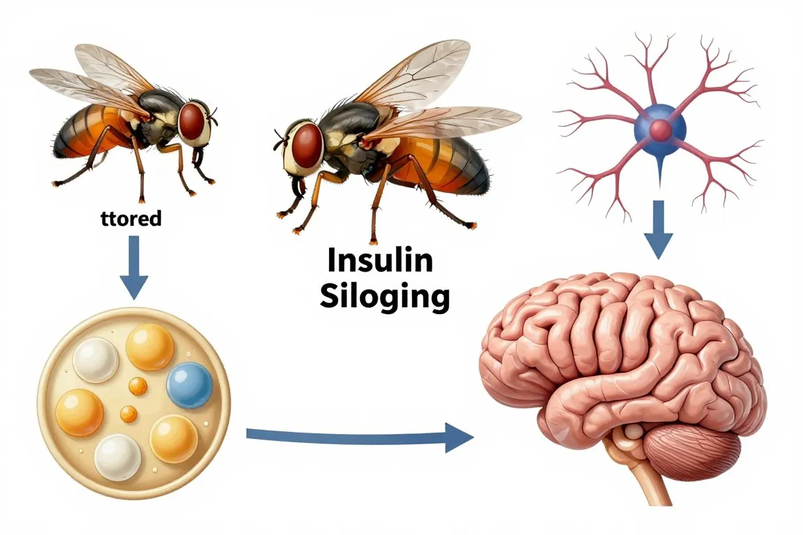 fruit fly metabolism and stored fat research diagram