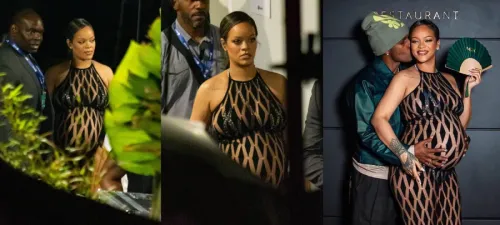 Pregnant Rihanna stepped out into the world in a transparent jumpsuit